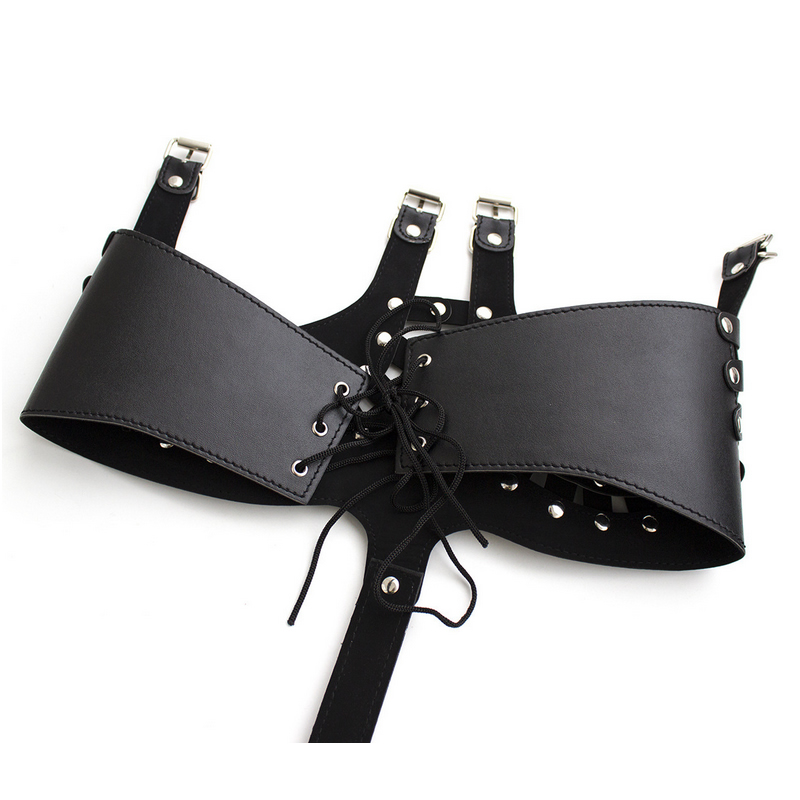 Sexy Open Crotch Breast Body Harness Crotchless Dominatri Costume 